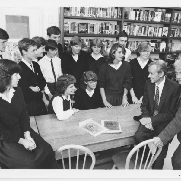Duke of Edinburgh Certificates in the Library with Mr Overton and Mr David 1980's