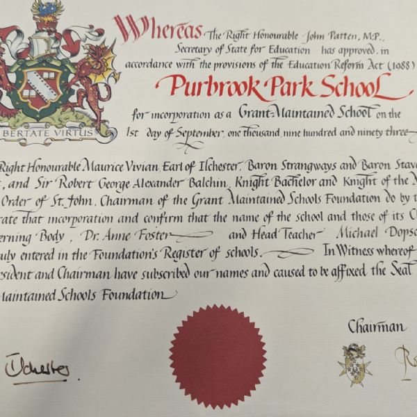 Grant Maintained School 1993